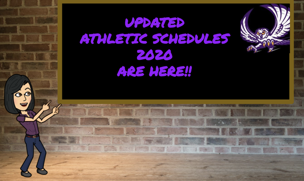 UPDATED ATHLETIC SCHEDULES 2020
