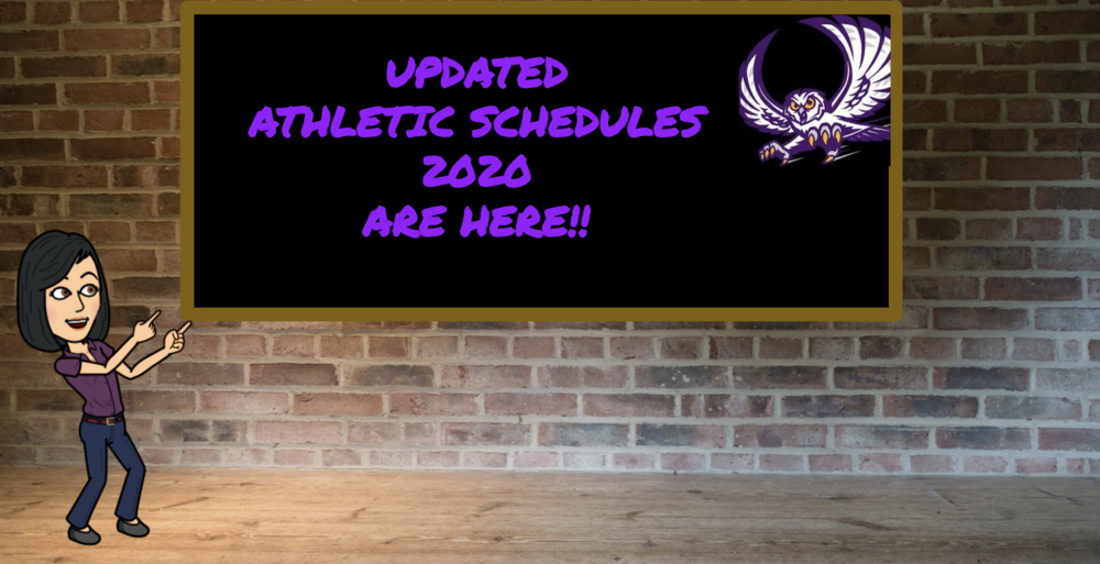 UPDATED ATHLETIC SCHEDULES 2020